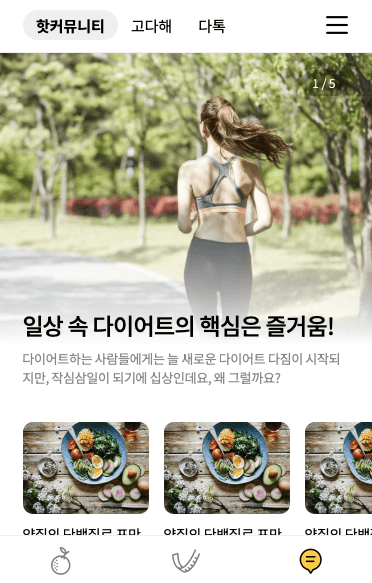 다해 헬스케어 플랫폼 (다이어트해) 대표 화면